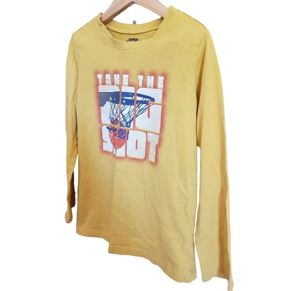 OshKosh Boy's Long Sleeve Basketball Shirt Yellow Size 7